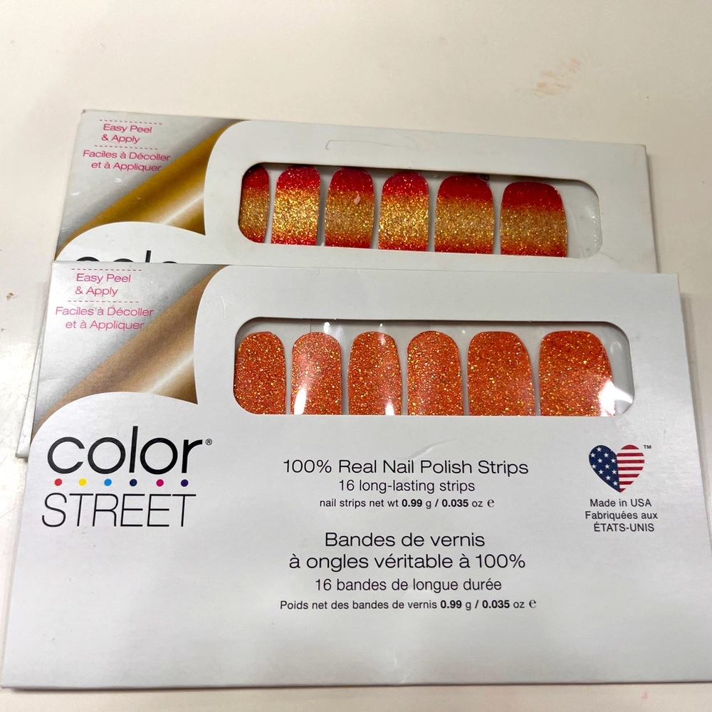 Colorstreet-set of 2 orange glitters-NIP
